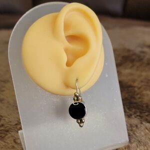 Black Onyx Sterling Silver Drop Earrings